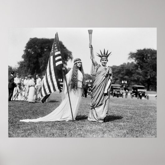 Poster Columbia et Lady Liberty, 1919 (Devant)
