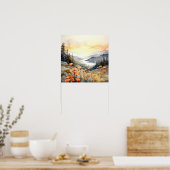 Poster Columbia Gorge Peinture Art Imprimer (Cuisine)