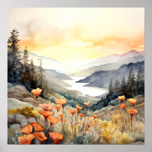 Poster Columbia Gorge Peinture Art Imprimer