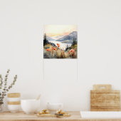 Poster Columbia Gorge Peinture Art Imprimer (Cuisine)