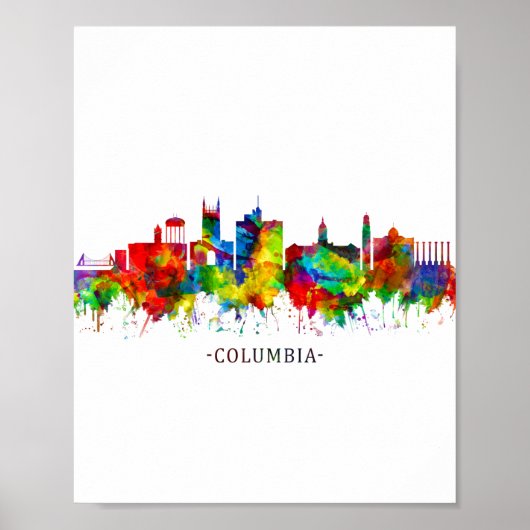 Poster Columbia Missouri Skyline (Devant)