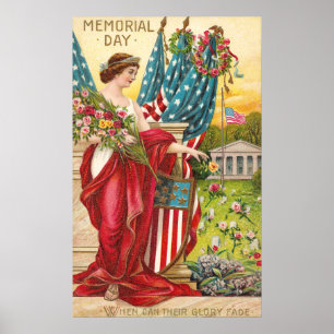 Poster Columbia Observe Memorial Day Vintage