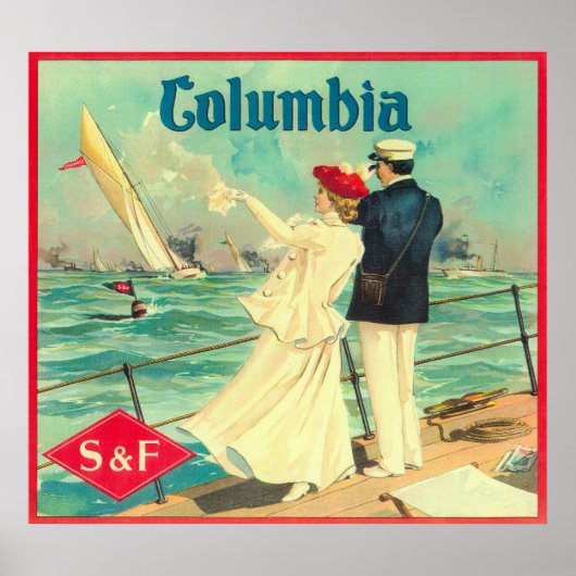 Poster Columbia Orange Étiquette (Devant)