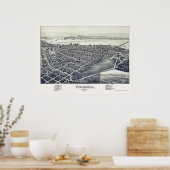 Poster Columbia, PA Carte panoramique - 1894 (Cuisine)