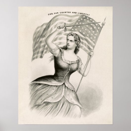 Poster Columbia, personnification féminine des Etats-Unis (Devant)