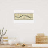 Poster Columbia River Washington Antique Map (Cuisine)