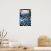 Poster Columbia River, WashingtonFly Fishing Scene (Cuisine)