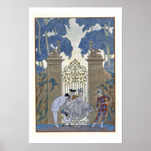 Poster Columbine, illustration pour des "fêtes Galantes"