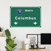 Poster Columbus Ohio oh Interstate Highway Freeway Road : (Bureau à domicile)