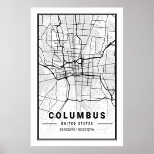 Poster Columbus Ohio USA City Travel City Map