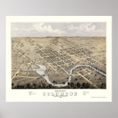 Poster Columbus, WI Panoramic Map - 1868 (Devant)