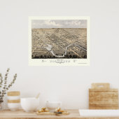 Poster Columbus, WI Panoramic Map - 1868 (Cuisine)