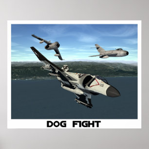 Poster Combat de chien