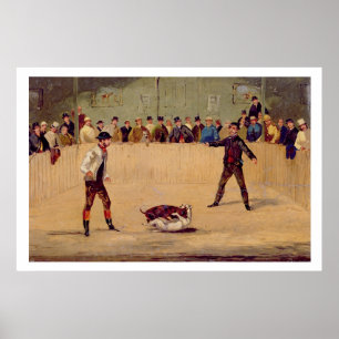 Poster Combat de chien (huile sur le papier)