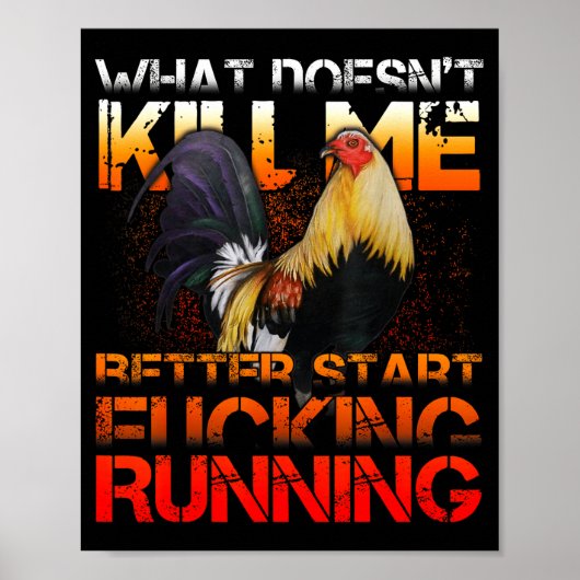 Poster Combat de Coq Amusant (Devant)