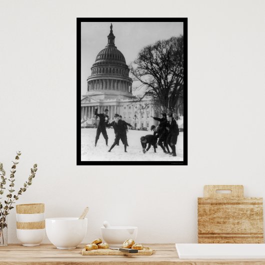 Poster Combat de neige à Capital Washington, DC 1925 (Cuisine)