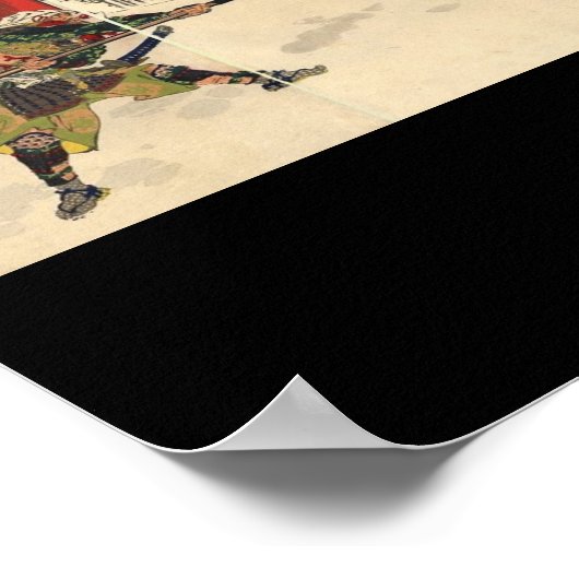 Poster Combat de Samurai dans la neige vers 1890 (Coin)