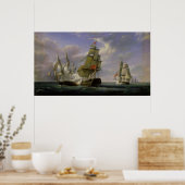 Poster Combat entre la frégate française "La Canonnière" (Cuisine)