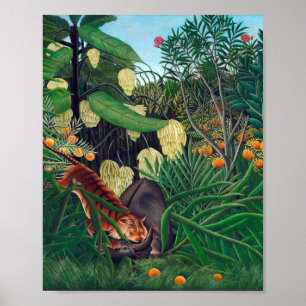 Poster Combat Entre Un Tigre Et Un Buffle Henri Rousseau