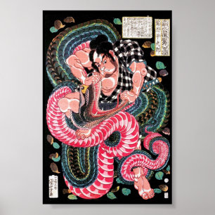 Poster Combat légendaire japonais frais de serpent de