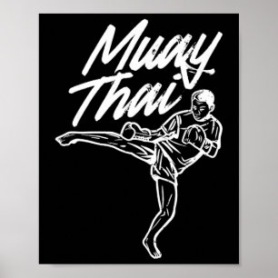 Poster combattant d'arts martiaux thaïlandais Muay Thai