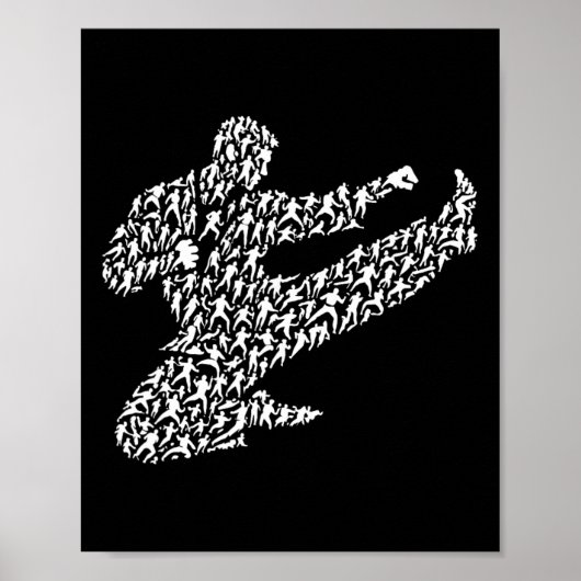 Poster Combattant de karaté et de Kung Fu (Devant)