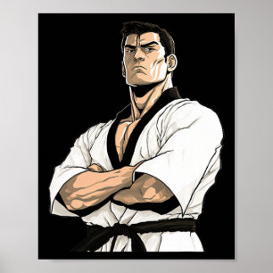 Poster Combattant de Karaté Kyokushin - Arts Martiaux 