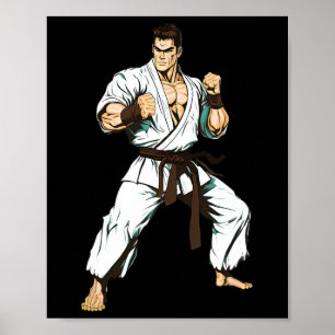 Poster Combattant de Karaté Kyokushin - Arts Martiaux Jap
