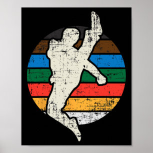 Poster Combattant de Karaté Taekwondo Rétro Vintage Art-m
