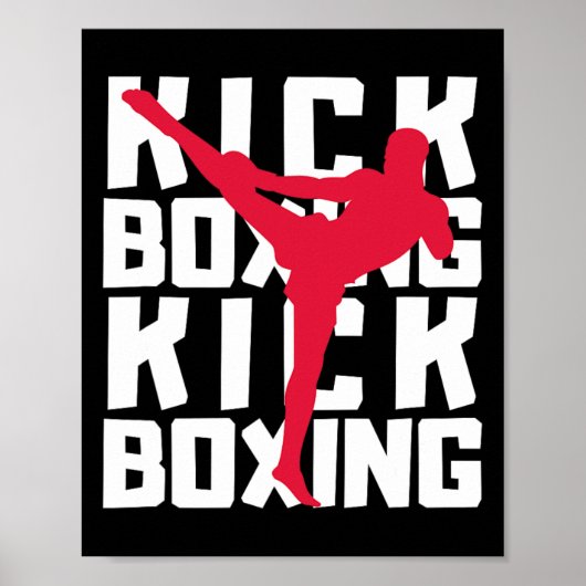 Poster Combattant de kickboxing (Devant)