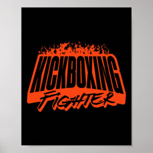 Poster Combattant de kickboxing, entraînement, vêtements