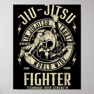 Poster Combattant Jiu Jitsu Drôle BJJ T Jiu Jitsu Brésili