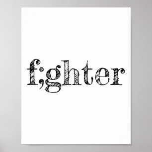 Poster Combattant Point-virgule Soutien Sensibilisation à