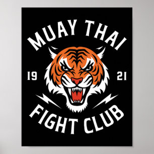 Poster Combattants de kickboxing Muay Thai Tiger Thaiboxi