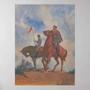 Poster Combattants de la liberté - Peinture équestre de K