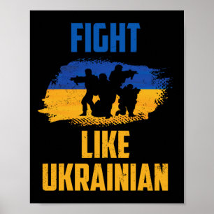 Poster Combattre comme les guerriers de soutien ukrainien