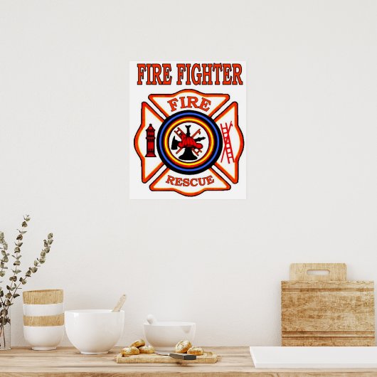 POSTER COMBATTRE D'INCENDIE (Cuisine)