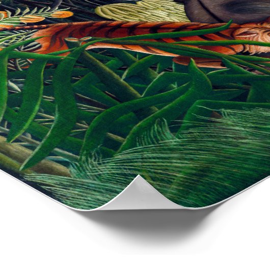 Poster Combattre entre un tigre et un buffle | H Rousseau (Coin)