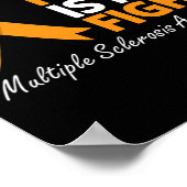 Poster Combattre Est Mon Combat Ms Sensibilisation Orange (Coin)