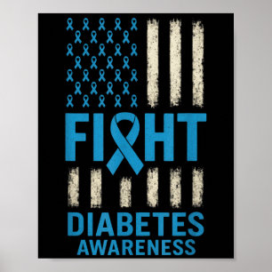 Poster Combattre la sensibilisation au diabète - T1d T2d