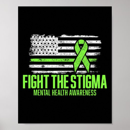 Poster Combattre La Stigma American Flag Sensibilisation (Devant)