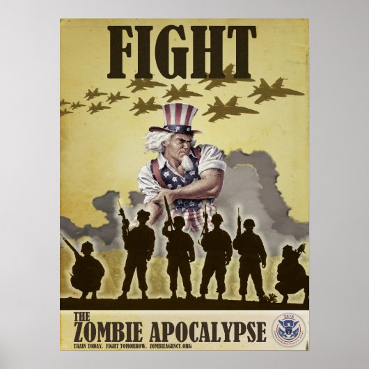 Poster Combattre l'affiche de Zombie Apocalypse (Devant)