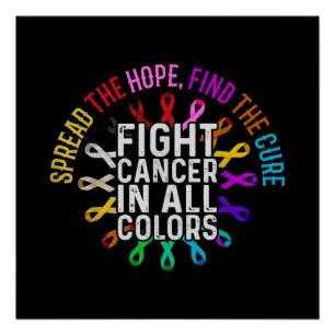 Poster Combattre le cancer dans toutes et chaque couleur