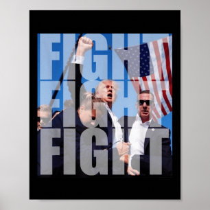 Poster Combattre Le Combat Pour Donald Trump 2024 Usa Ell