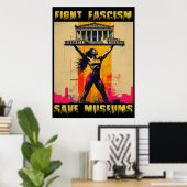 Poster Combattre le fascisme Sauver les musées (Bureau à domicile)