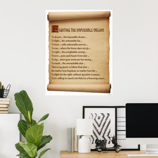 Poster Combattre le rêve impossible #1 (Bureau à domicile)