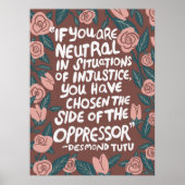 Poster Combattre l'injustice Desmond Tutu Citation (Devant)
