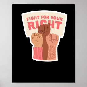 Poster Combattre Pour Votre Sticker Feministe Droit