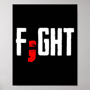 Poster Combattre Semicolon soutien en santé mentale Suici