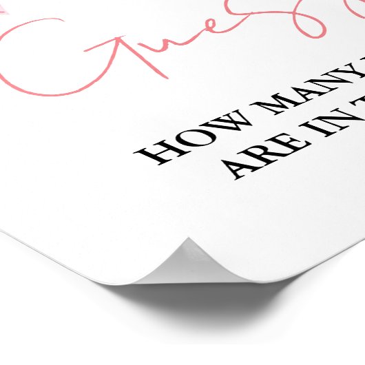 Poster combien d'arc sont dans le pot Bow nuptiale douche (Coin)